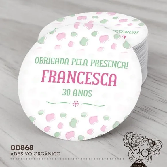 Adesivo Redondo Orgânico - 00868
