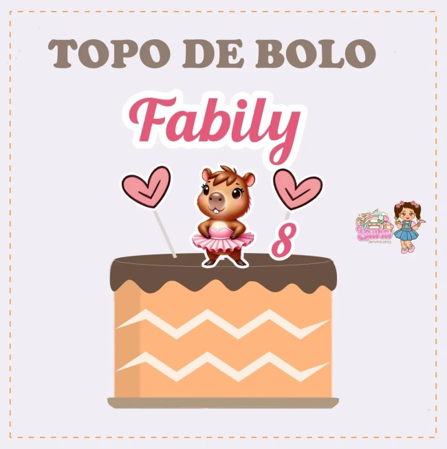 Kit Festa Só Um Bolinho CAPIVARA BAILARINA - Decoração de Festa