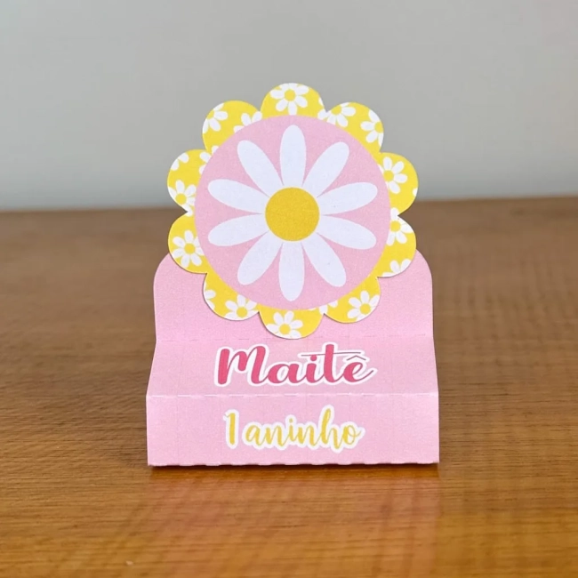 PEGUE E MONTE - Porta Bis Duplo Personalizados MARGARIDAS - Decoração de Festa | Lembrancinhas | Aniversário | Personalizados