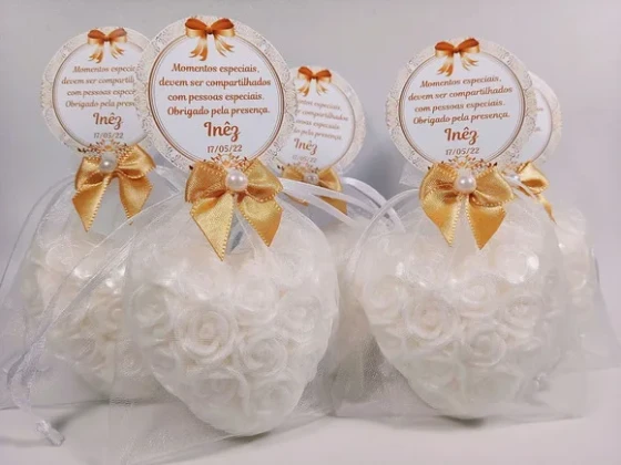 Lembrancinha Aniversário 80 Anos: Sabonete Coração Provence