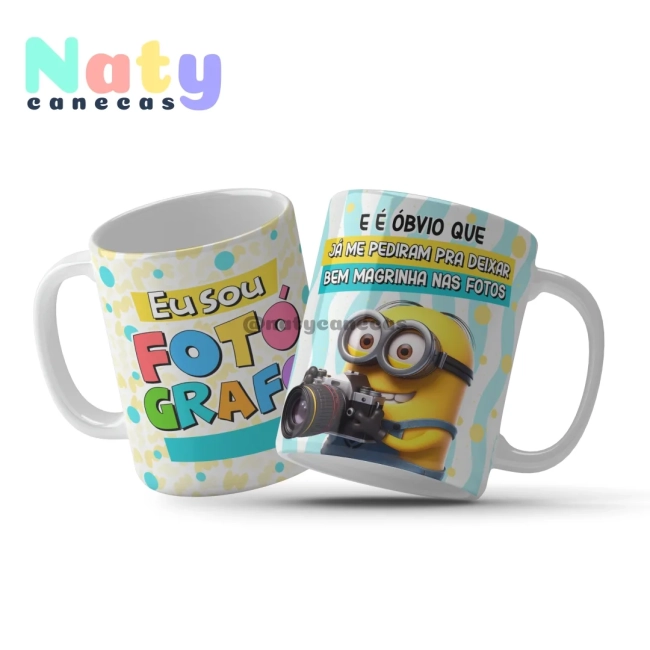 Caneca  Minions Profissões Masculinas Personalize com Nome.