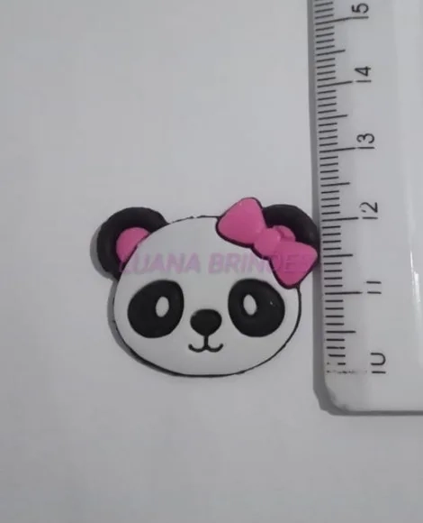Aplique de Panda emborrachado - pct com 10 unidades