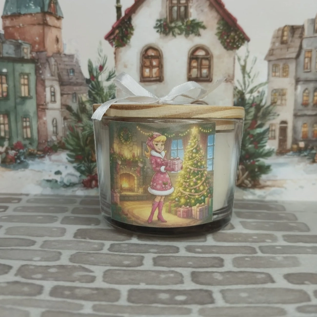 Vela Aromática no Copo Personalizada Natal Penélope Charmosa - Trabalhamos com outros temas - Informar  tema no chat