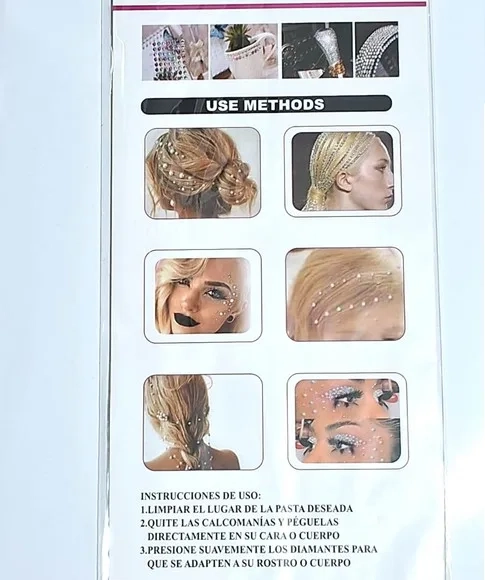 Strass Adesiva Estrela para Corpo e Rosto 1 Cartela Pink