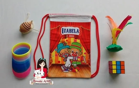Mochila Brinquedos Retrô Tema Circo Patati Patatá