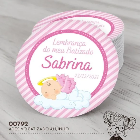 Adesivo Redondo Anjinho - 00792