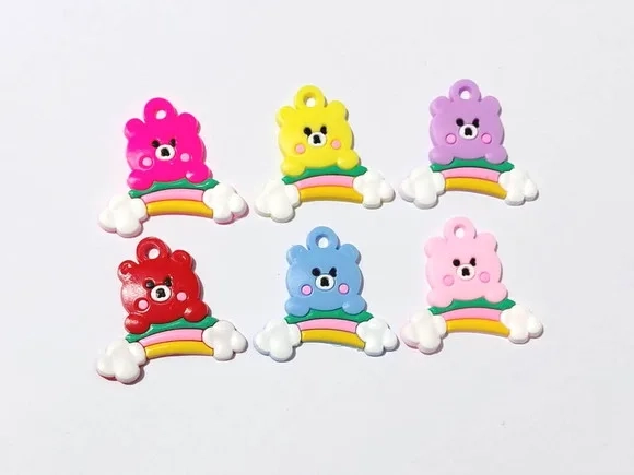 Pingente Ursinhos Carinhosos Colorido Pacote com 6 Unidade