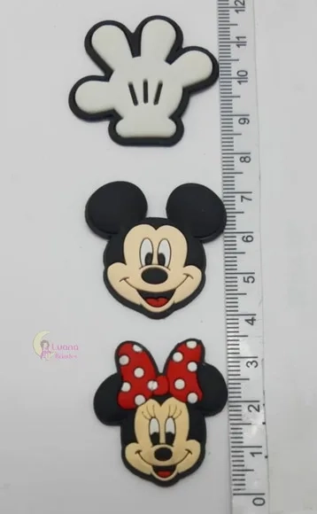 Apliques Personagens Turma do Mickey Borracha-pct C/10 Unid