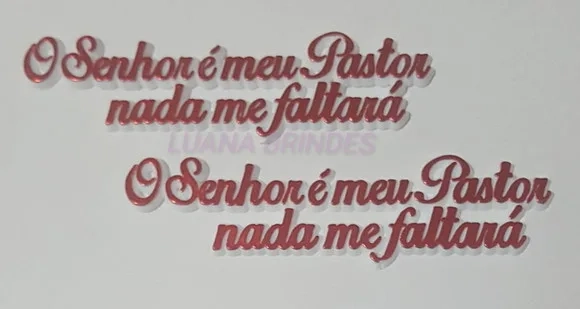 Aplique O Senhor é Meu Pastor Nada me Faltará 9,2cm 5 Unids