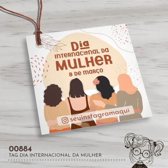 Tag Quadrada Dia Internacional da Mulher - 00884