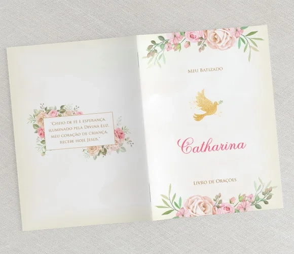 Livrinho De Orações Floral Delicado - Batizado / Eucaristia