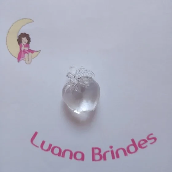 Pingente Maça Transparente De Acrilico 3cm Pct 12 Unidad