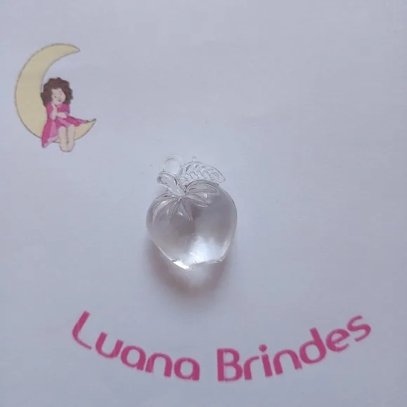 Pingente Maça Transparente De Acrilico 3cm Pct 12 Unidad