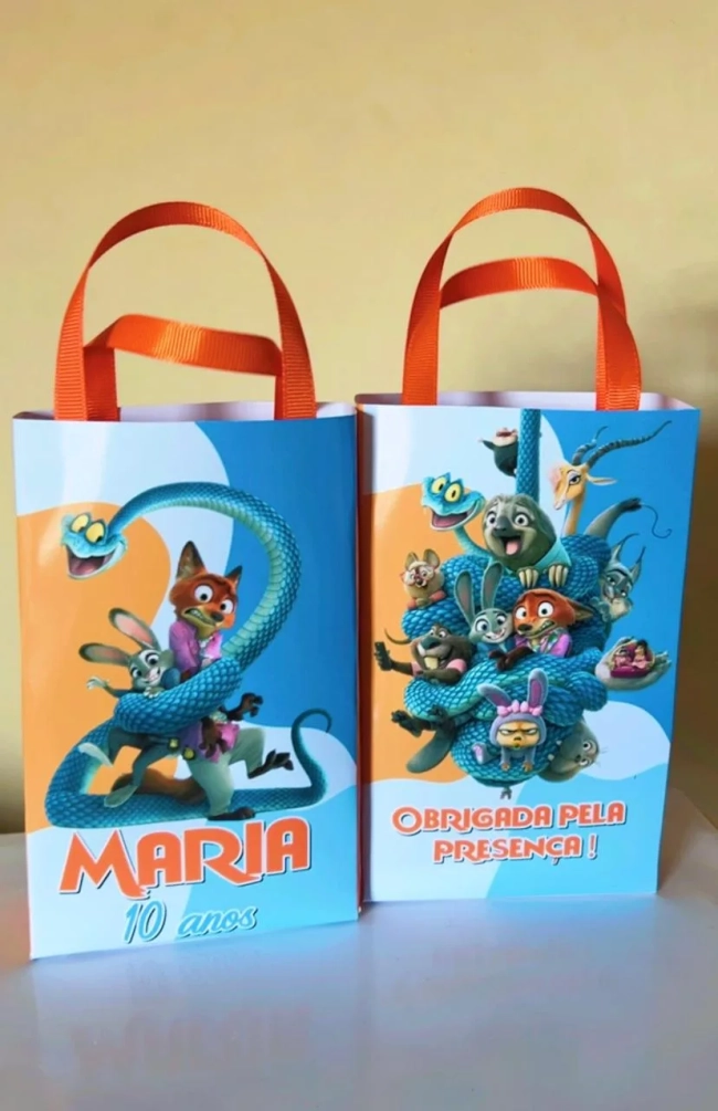 Sacolinhas Personalizada Zootopia 2 Para Lembrancinhas