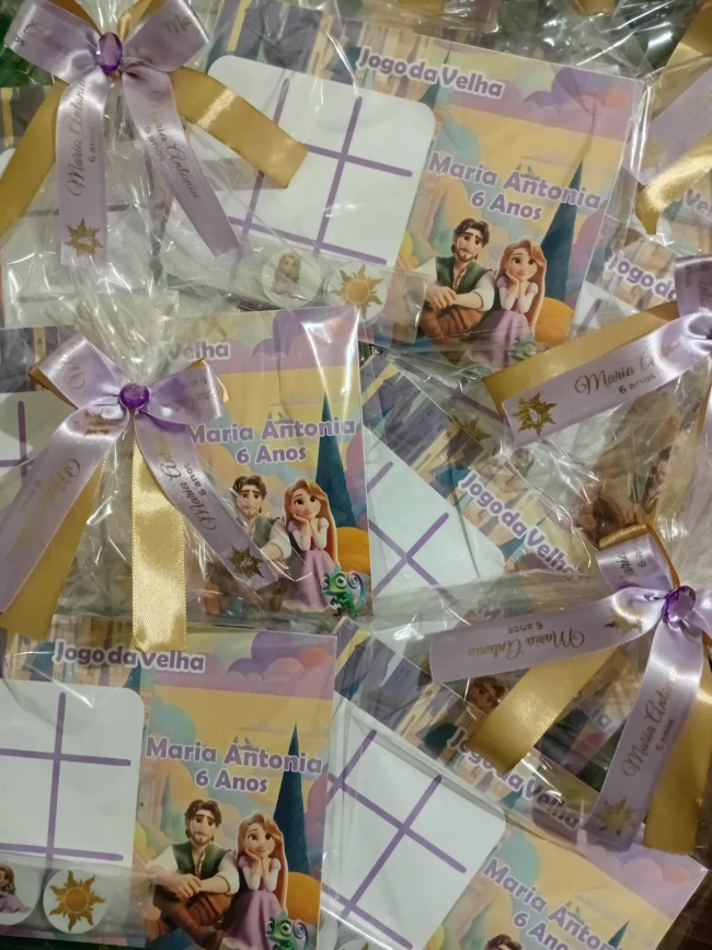 Lembrancinhas Jogo da Velha Personalizado Tema Rapunzel