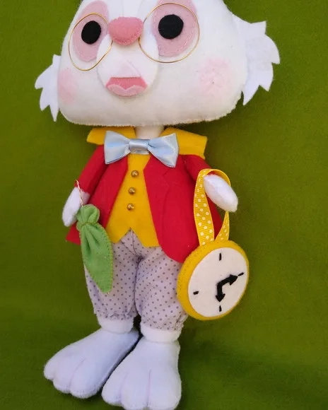 Coelho da Alice no país das maravilhas em feltro