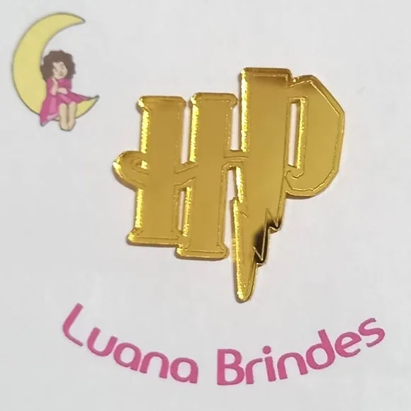 Aplique Hp Harry Potter Acrílico Espelhado 4cm - 4 Unidades