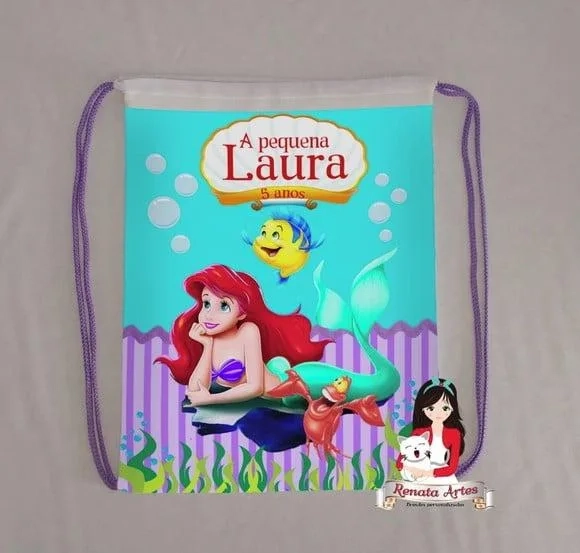 Mochila de Tecido Pequena Sereia