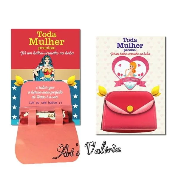 Cartão Especial para o Dia das Mulheres - Batom Não Incluso