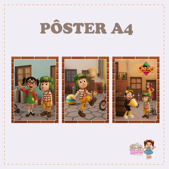 Kit Festa Só Um Bolinho TURMA DO CHAVES - Decoração de Festa
