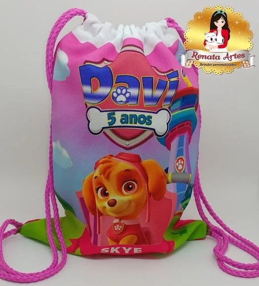 Patrulha Canina - Mochila Personalizada Rosa Skie