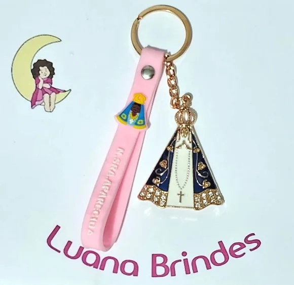 Chaveiro Nossa Senhora Aparecida com Fita Silicone 1 Peça