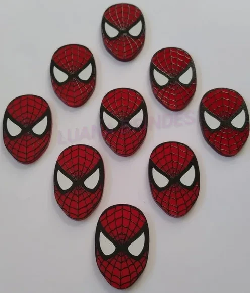 Aplique Homem Aranha de acrílico U.V - pct c/6 unid