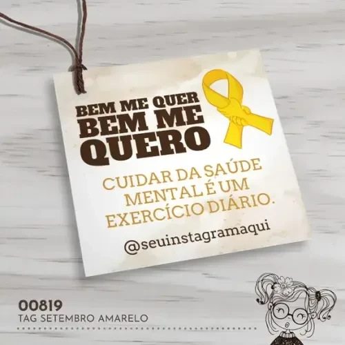 Tag Quadrada Setembro Amarelo - 00819