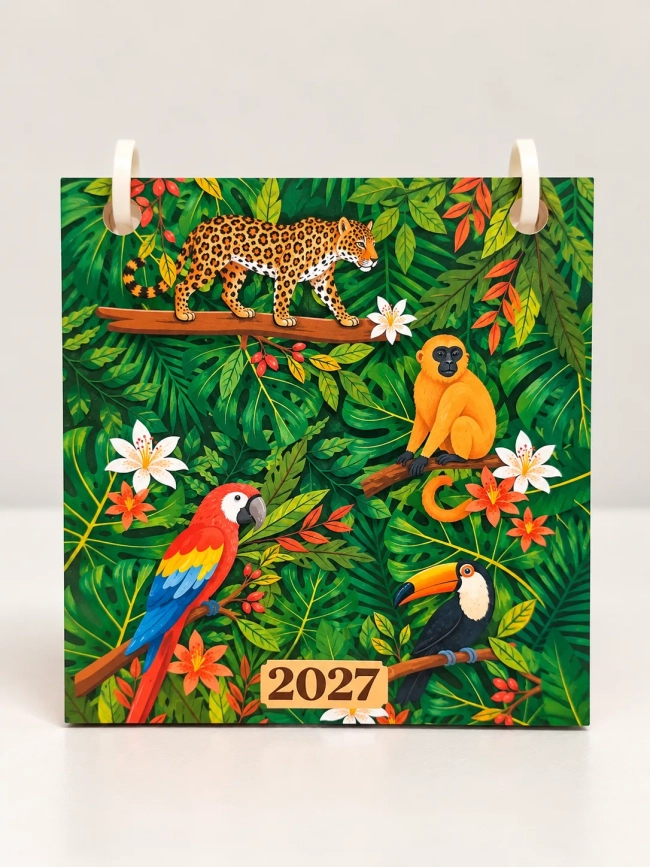 Calendário de Mesa 2027 - Tropical