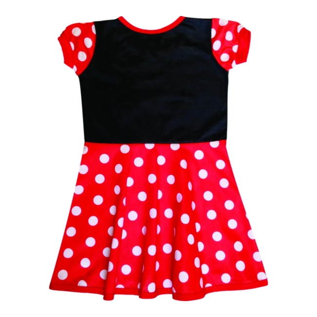 Vestido Infantil Fantasia Ratinha Vermelho Poá Bolinhas Brancas
