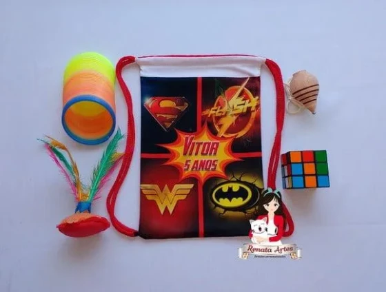 Mochila Brinquedos Retrô Tema Liga da Justiça