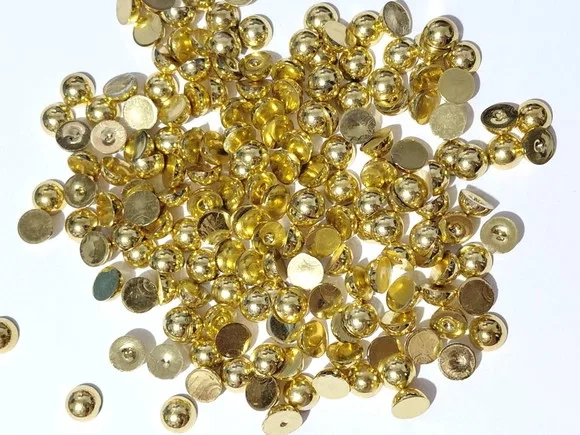 Meia Pérola Dourada 8mm Abs Pacote com 100 Unidades