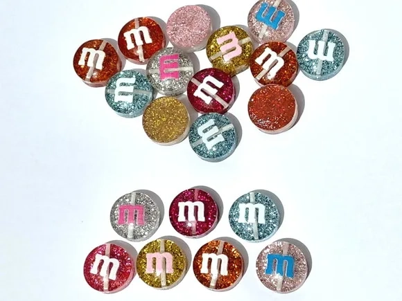 Miçanga Pastilha M&m's Translúcida 14mm Pacote C/20 Unidades