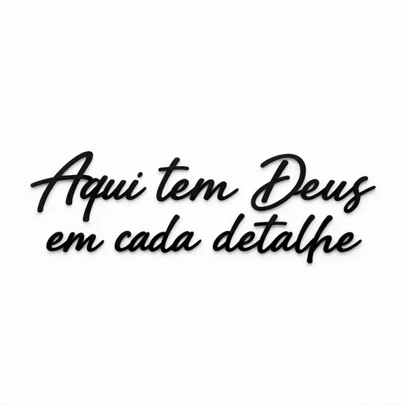 Frase Decorativa Aqui Tem Deus Cada Detalhe 3d mdf Preto
