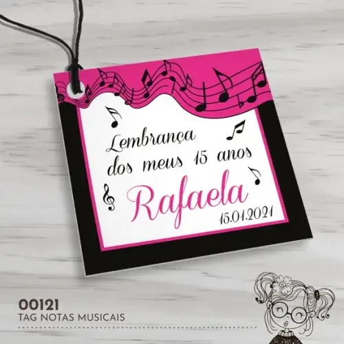 Tag Quadrada Notas Musicais - 00121