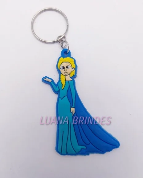 Chaveiros Frozen Emborrachados com Argola - 4 Unidades