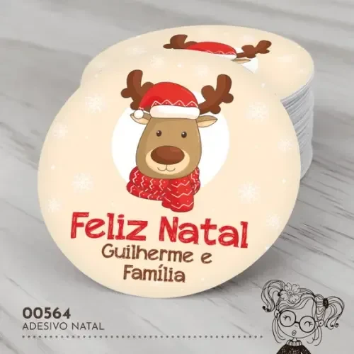 Adesivo Redondo Natal - 00564