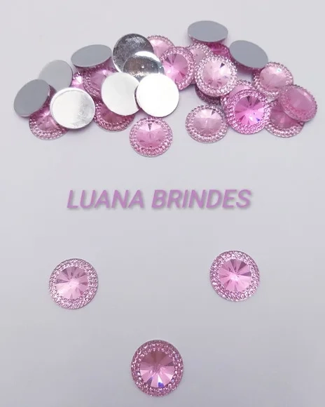 Chaton Rosa Redondo - 18mm - pct c/50 unidades