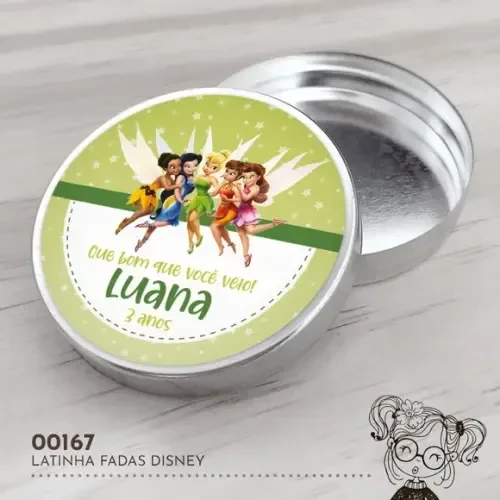 Latinha Adesivada Fadas Disney - 00167