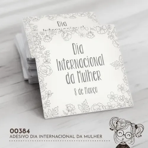 Adesivo Quadrado Dia Internacional Mulher - 00384