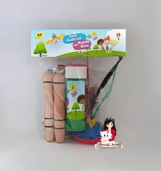 Kit Lembrancinha com Bolha de Sabão Bita no Avião