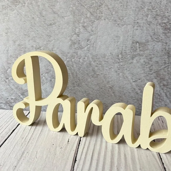Linha Cursiva -letras Decorativas em mdf Palavras