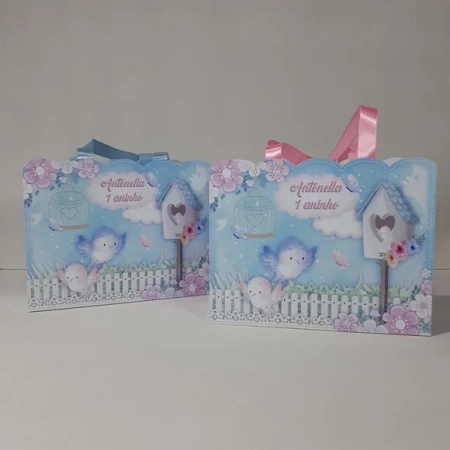 Sacolinha Personalizada com Laço Jardim Encantado