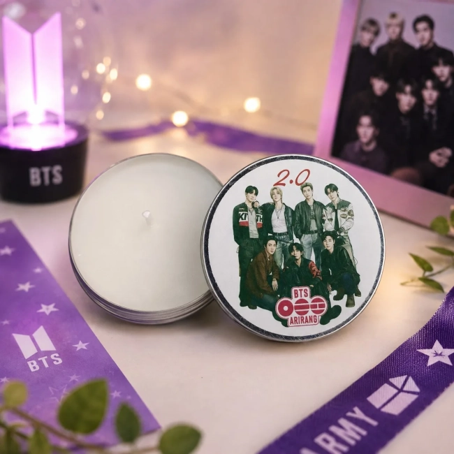 21 unidades de Vela Aromática na latinha Personalizada, BTS - ARMY, Aniversários, Festas, Brindes, fazemos qualquer tema.