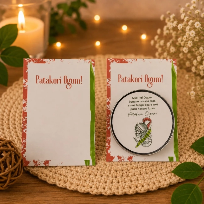 72 unidades de Vela Aromática na latinha Personalizada, Ogum - Orixás e Entidades, fazemos qualquer tema.