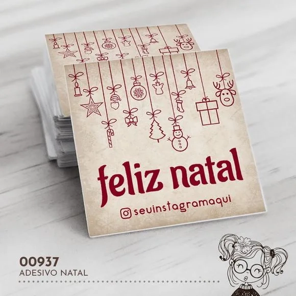 Adesivo Quadrado Natal - 00937