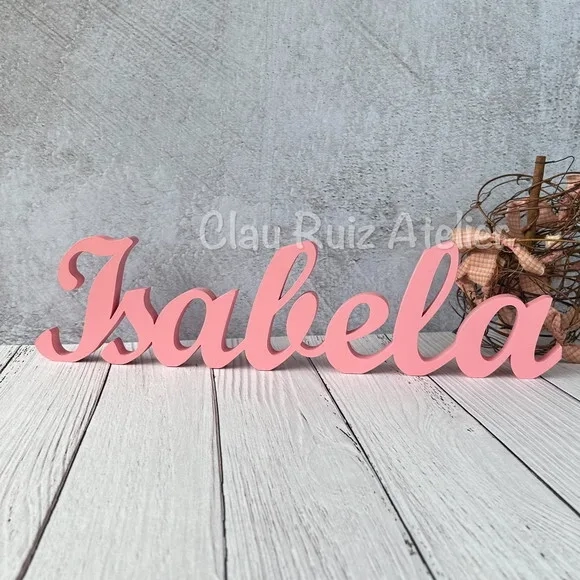 Linha Cursiva -letras Decorativas em mdf Quarto de Bebê
