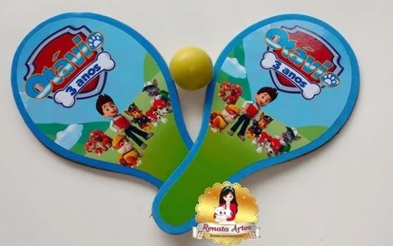 Raquetes de Ping Pong Personalizadas Tema Patrulha Canina