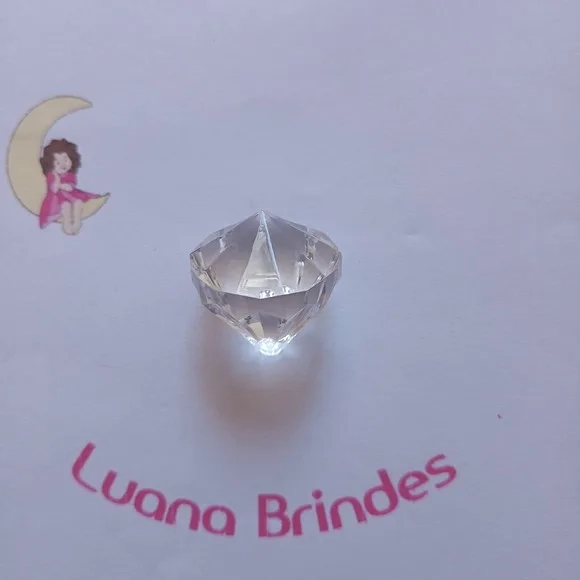 Diamante Transparente Acrílico 2,8cm x 2,5cm Pct 6 Unidades