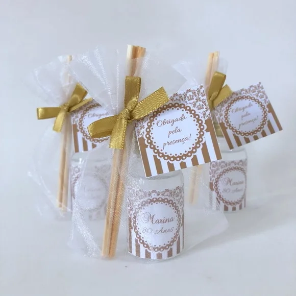 Lembrança 80 Anos Aromatizador Saquinho Organza